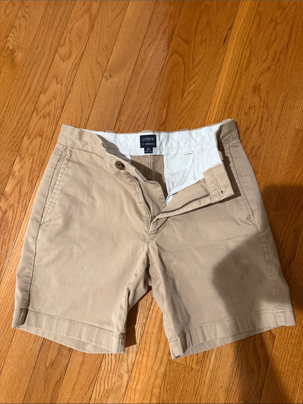 J. Crew Men’s Tan Flat-Front Chino Shorts
